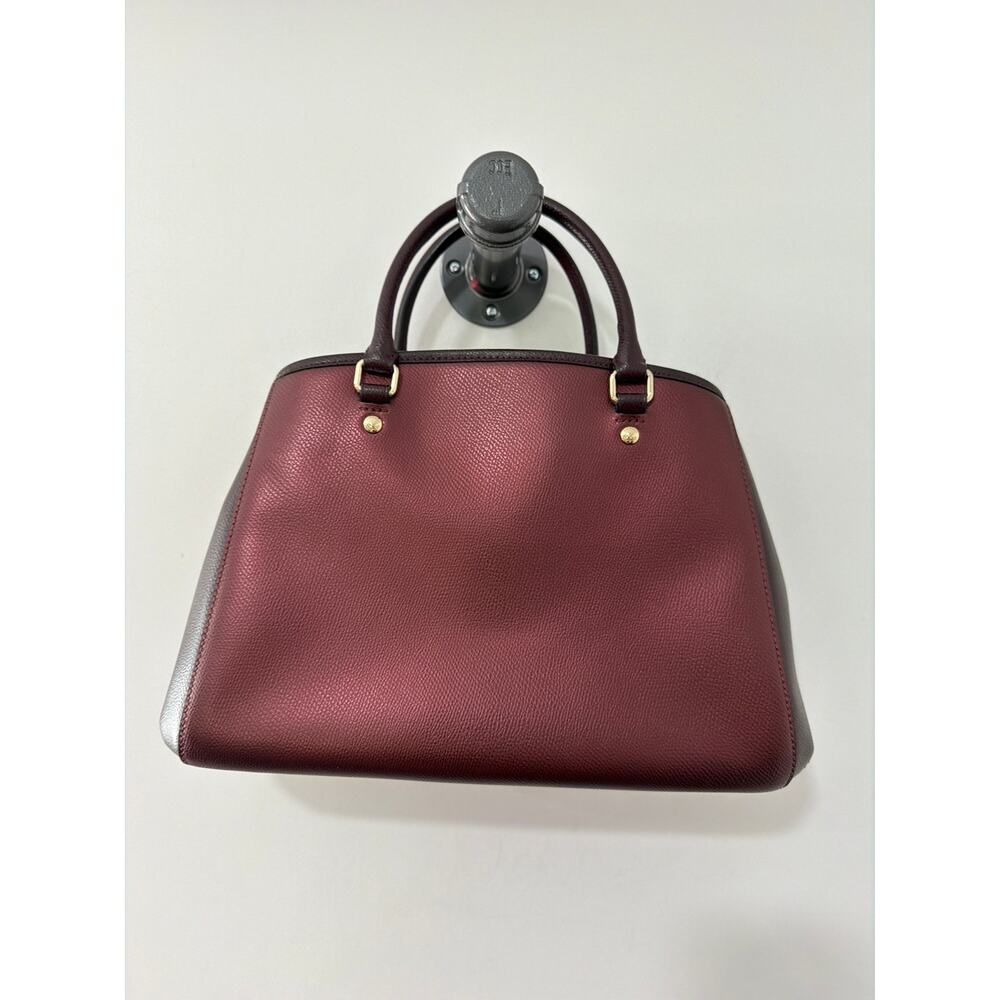 Coach Leather Margot Carryall Bag Burgundy Color - Picture 2 of 9